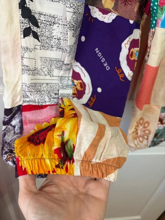 Patchwork Multicolor Boho Joggers - Picture 4 of 8